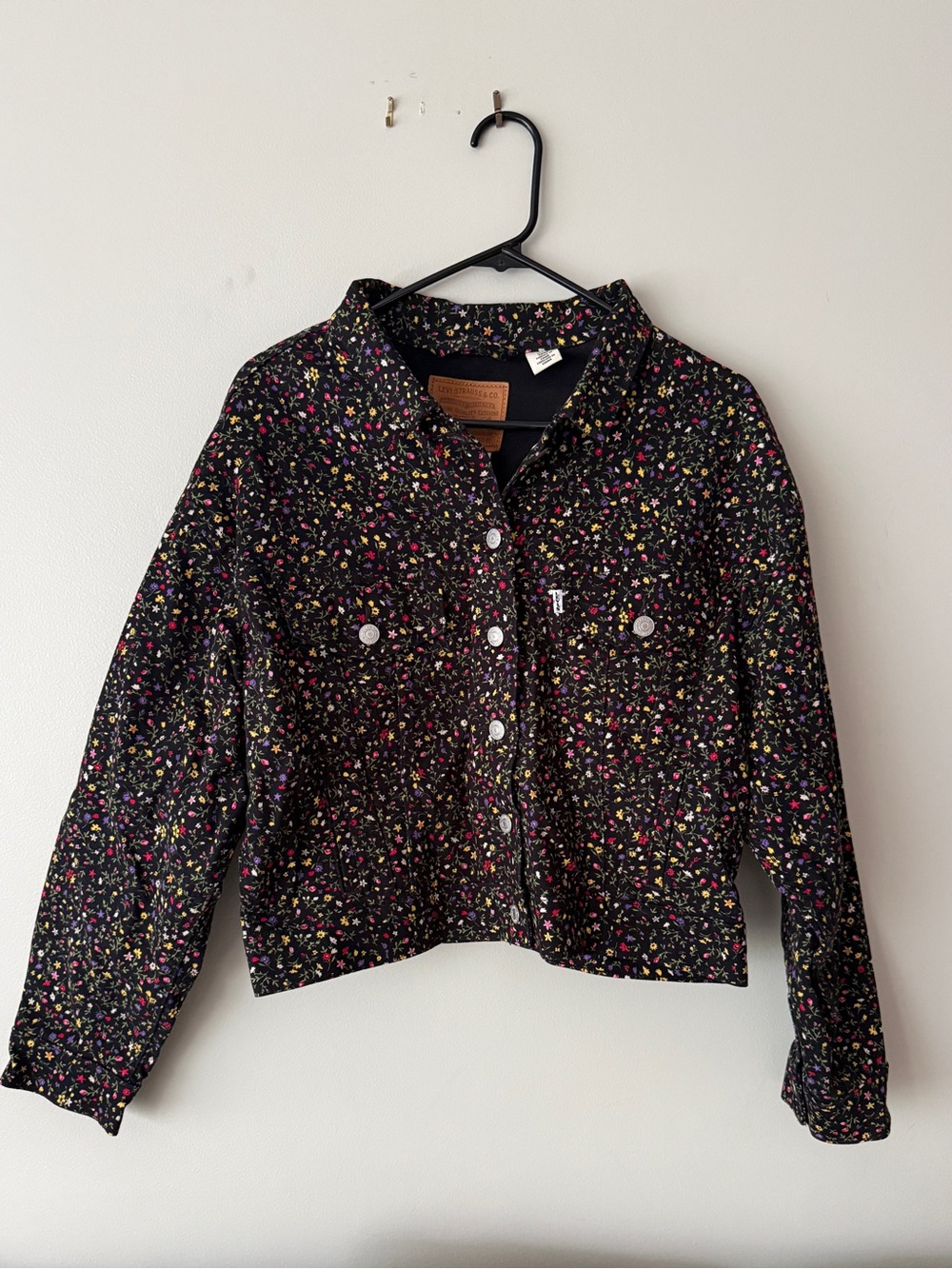 Levi's Black Floral Jean Jacket
